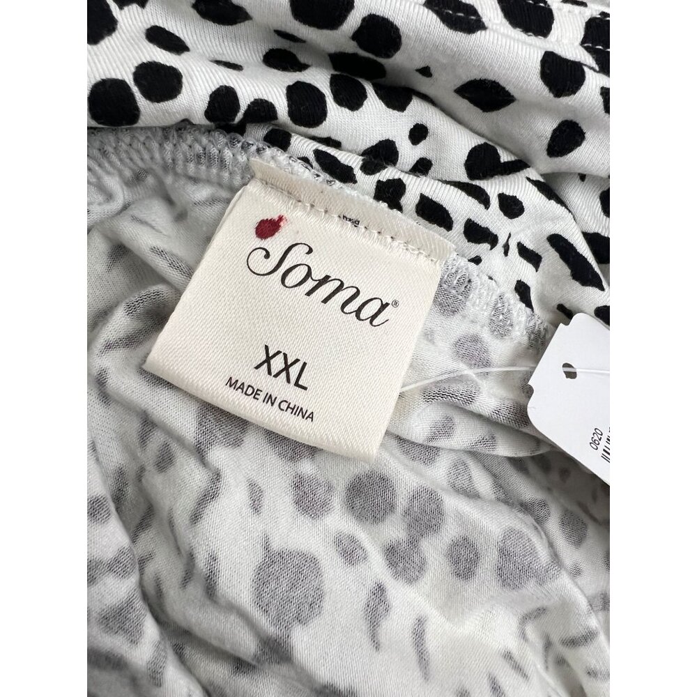 Soma Cool Nights Chemise Exotic Spots Ivory Black Nightgown Size XXL - Picture 4 of 10